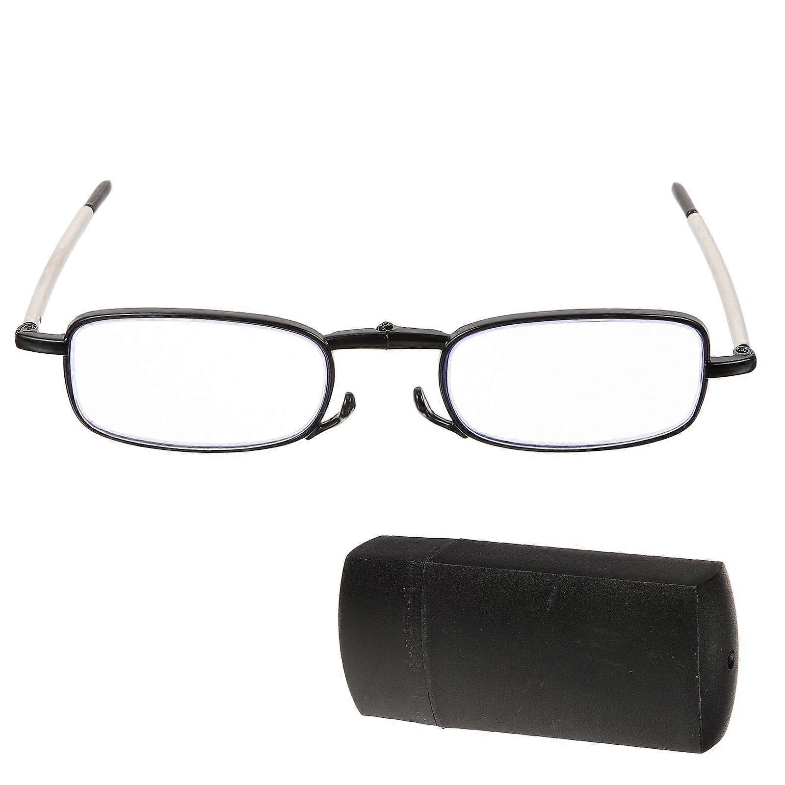 Reader Glasses Men Glass Portable Glasses For Elderly Home Use Black Square Retractable 1Set