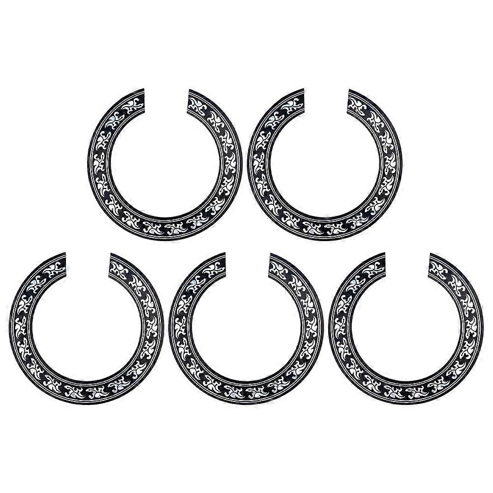 Acoustic Guitar Pickguards Circular Classical Style Black Protective 5Pcs