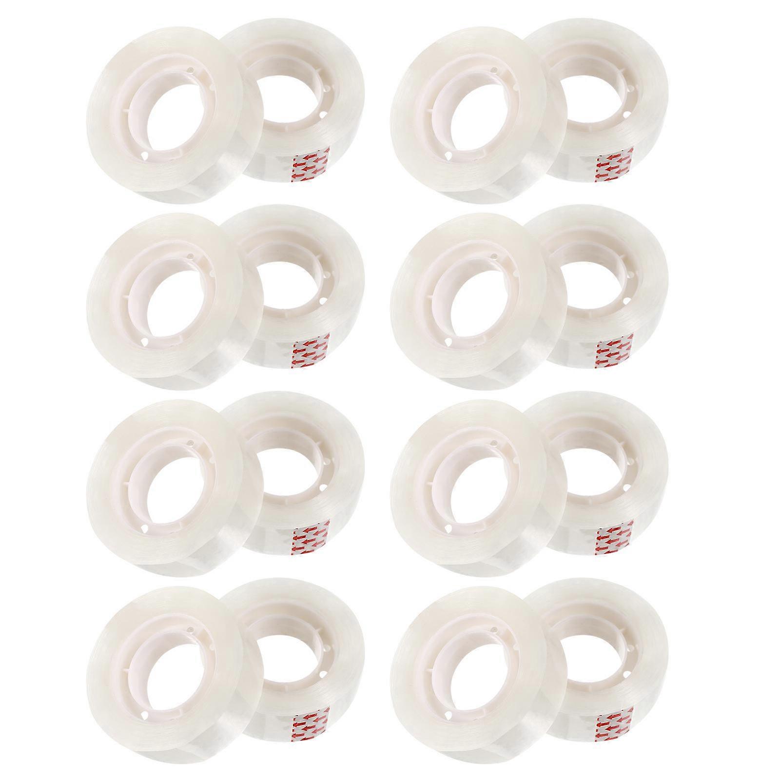 16pcs Premium Transparent Sticky Tape Rolls for School, Office, Crafts, Wrapping & Document Sealing