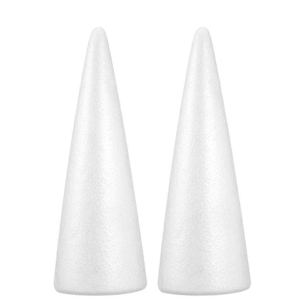 Craft Polystyrene Cone Modeling Foam Cone For Family Activities Imaginative Play 35.00X12.90X12.90cm 2Pcs