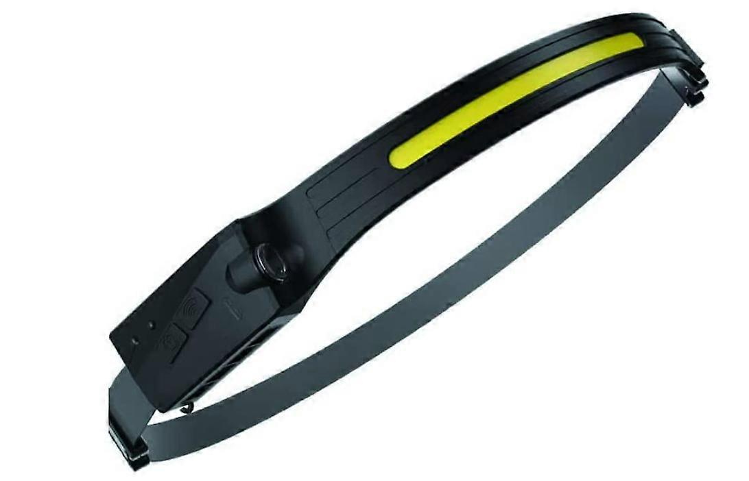 LED Headlamp 600mAh USB Rechargeable Headlight Torch Work Light Bar Head Band Lamp with Motion Sensor for Adults Camping Accessories Gear(Black)