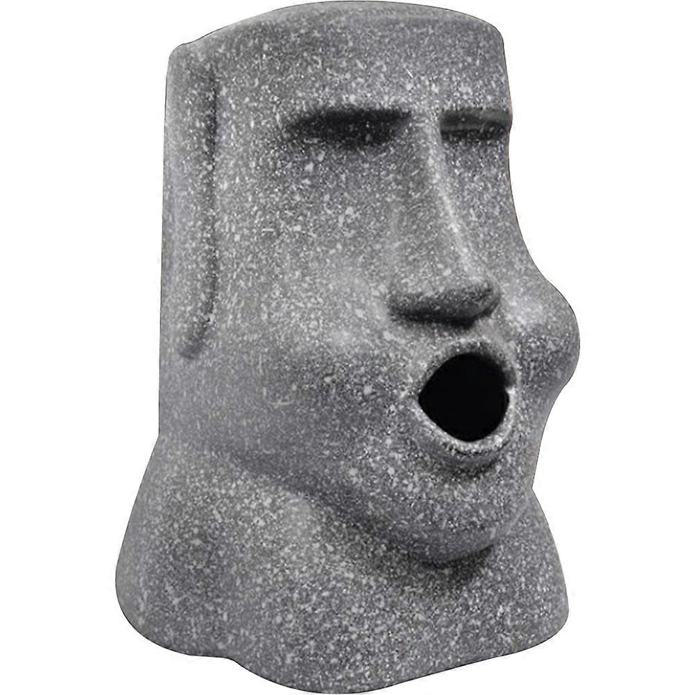 Tissue Box Cover Cute Moai Tissue Box Bedroom Use Grey 6.7X6.7X9.3in Tissue Storage 1Pack