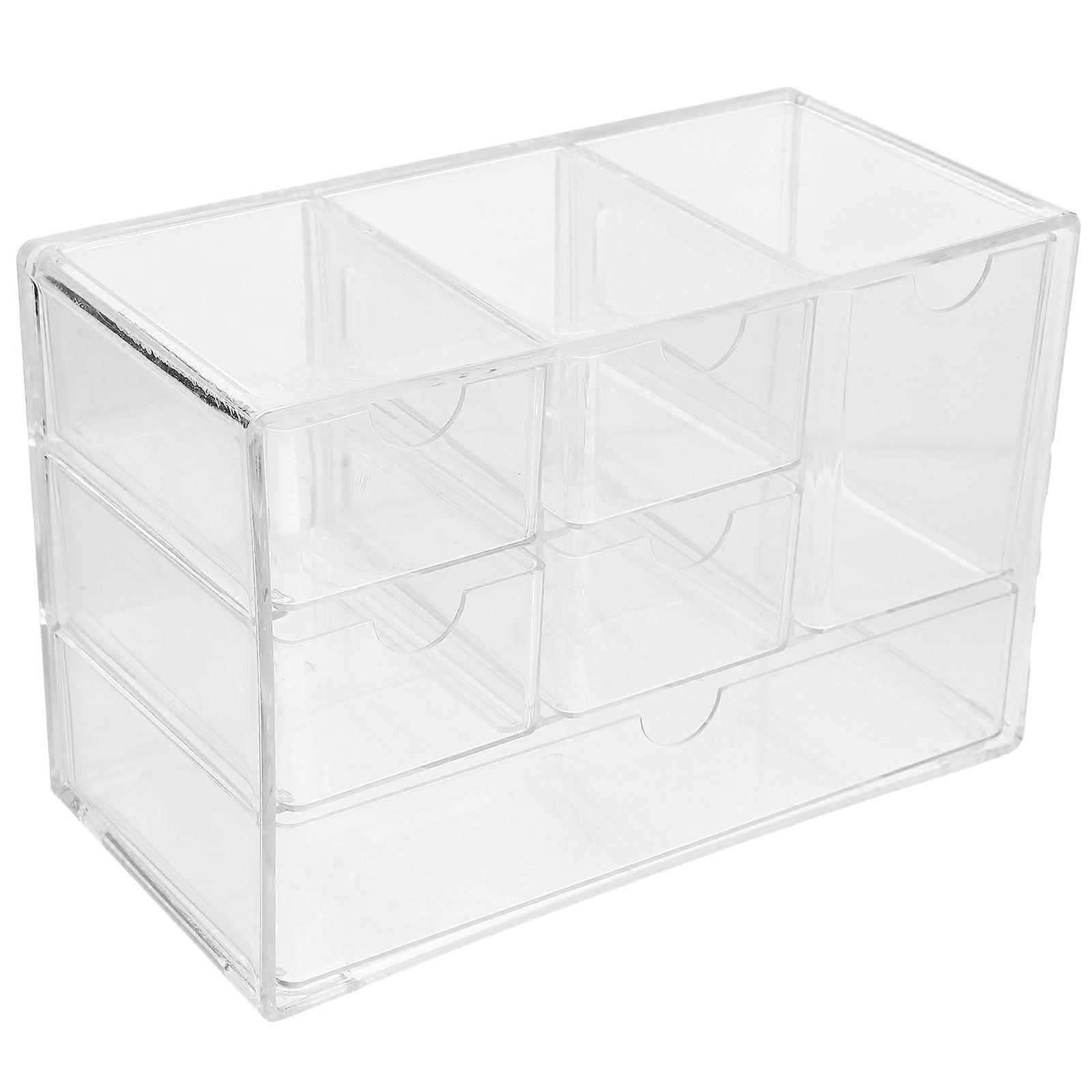 Office Desktop Storage Box Rectangular Shape Simple Design Space Saving Clear Storage Drawer 1Pack