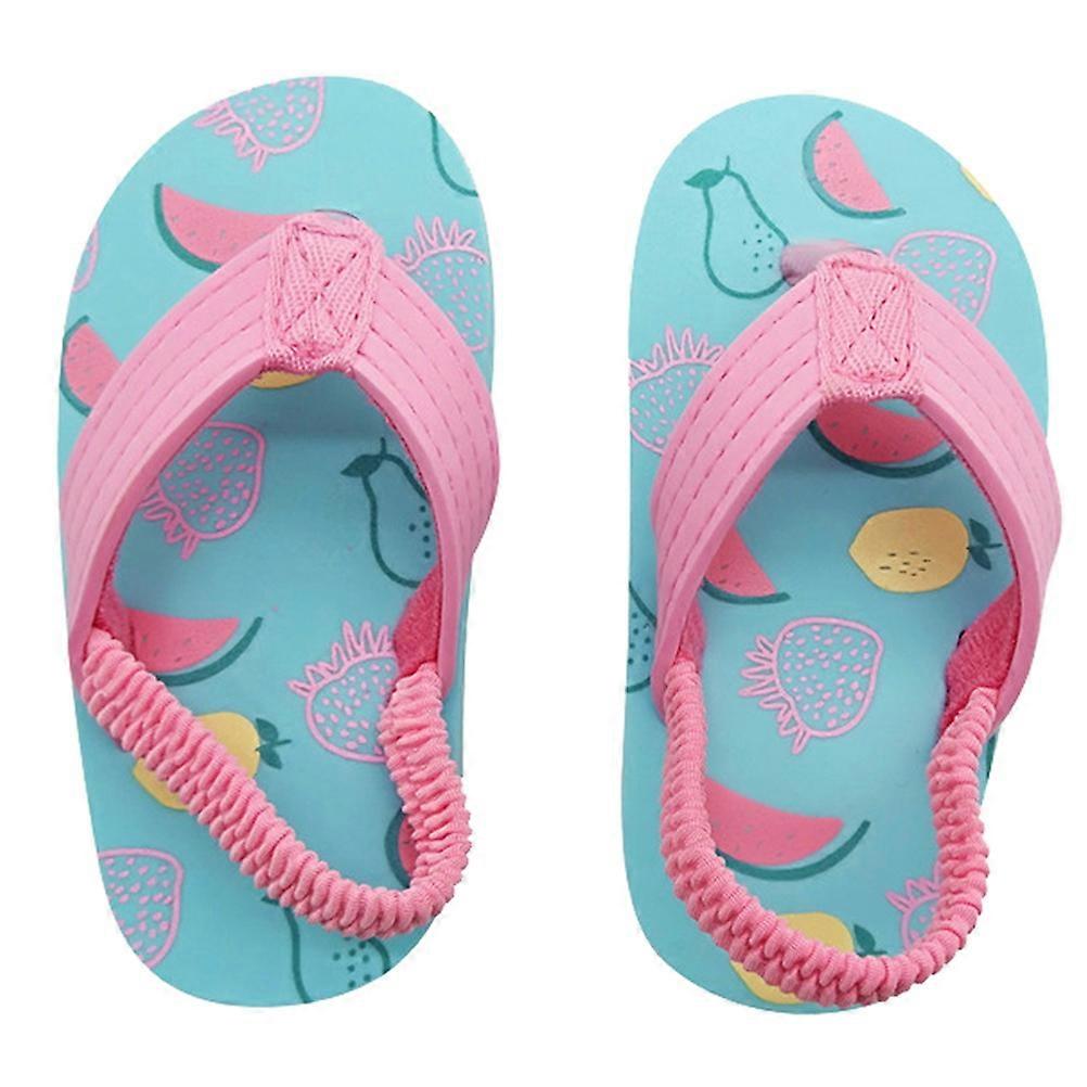 Slippers for Kids Girls Baby Slipper Anti-slip Sole Shoes Creative Fruit Printing Flops Cooling Slipper for Girl Wearing Assorted Color Size 25 1 Pair