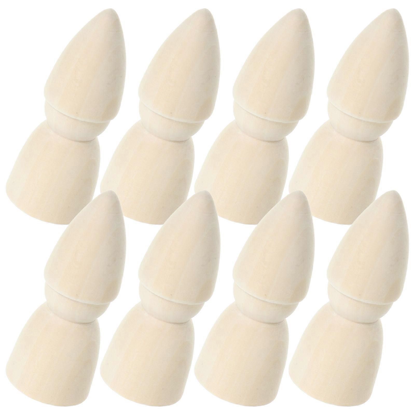 Unfinished Wooden Peg Dolls 10pcs Set for DIY Craft Painting, Smooth Lightweight Ornaments for Holiday Decorations and Creative Imagination