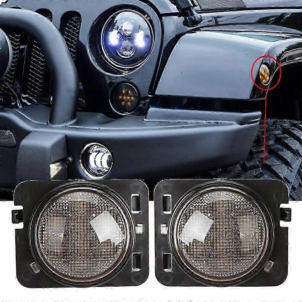 Side Marker Light Fender Lamp With Bulb Right Left Side Fit For  07-17 Jeep Wrangler