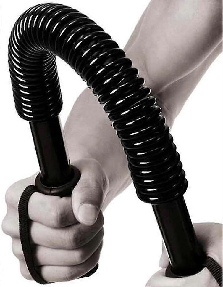 Power Bar with Spring Biceps Triceps Gym Home Shape with Power Bar 50 Kg black