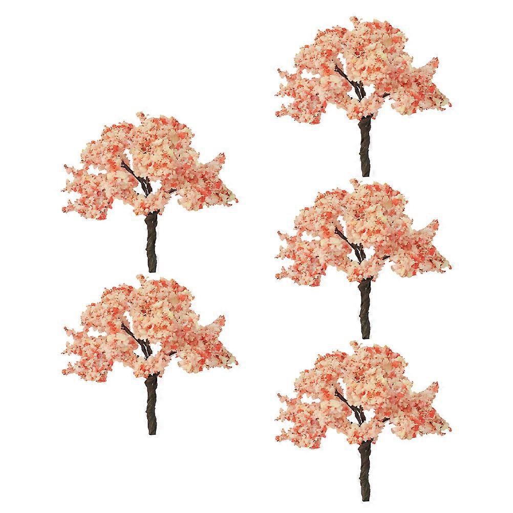 Creative Tree Shaped Ornaments with Realistic Details for Micro Landscaping Decoration 5 Pcs Metal