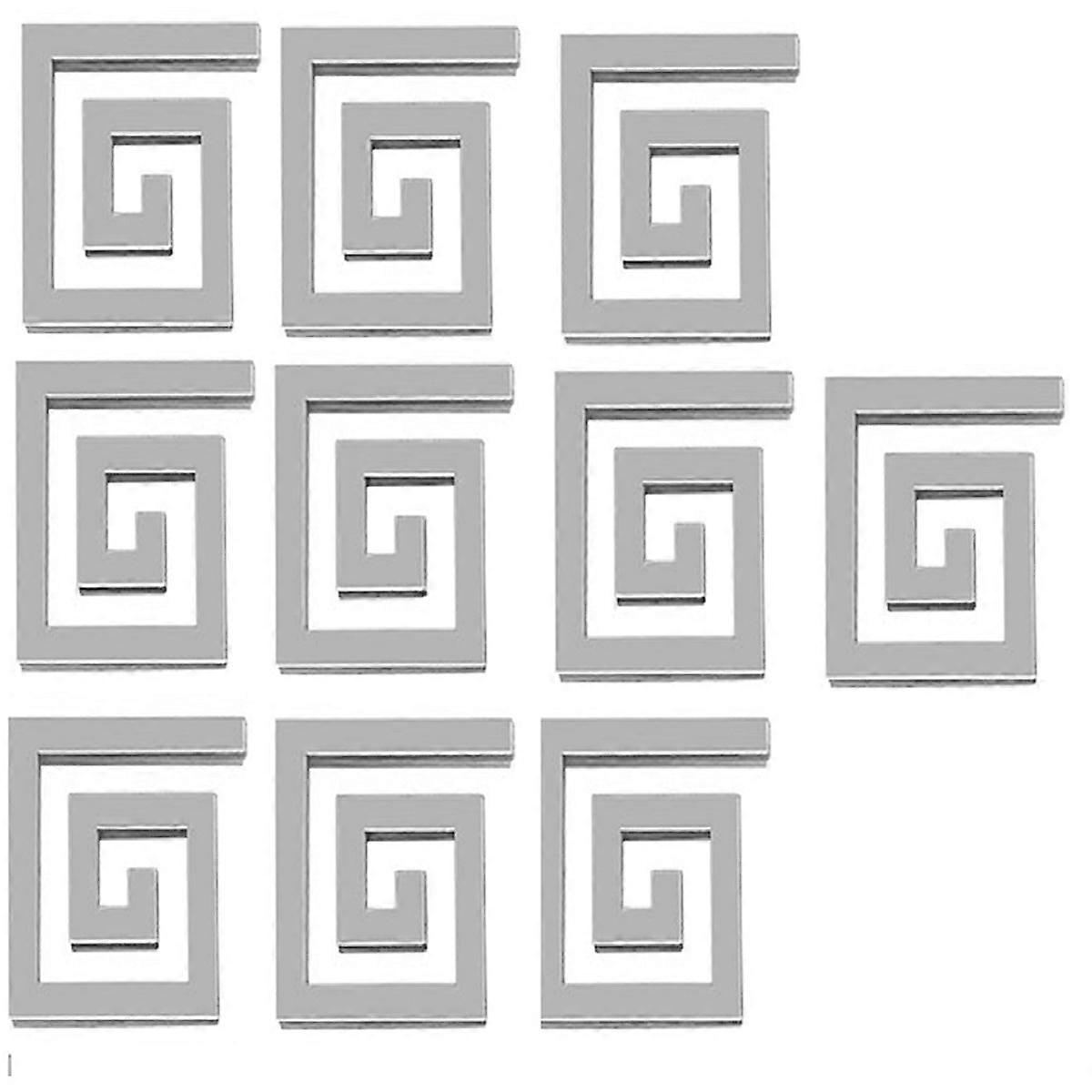 60Pcs DIY Geometric Shape Acrylic Decorative Mirror Stickers,Silver