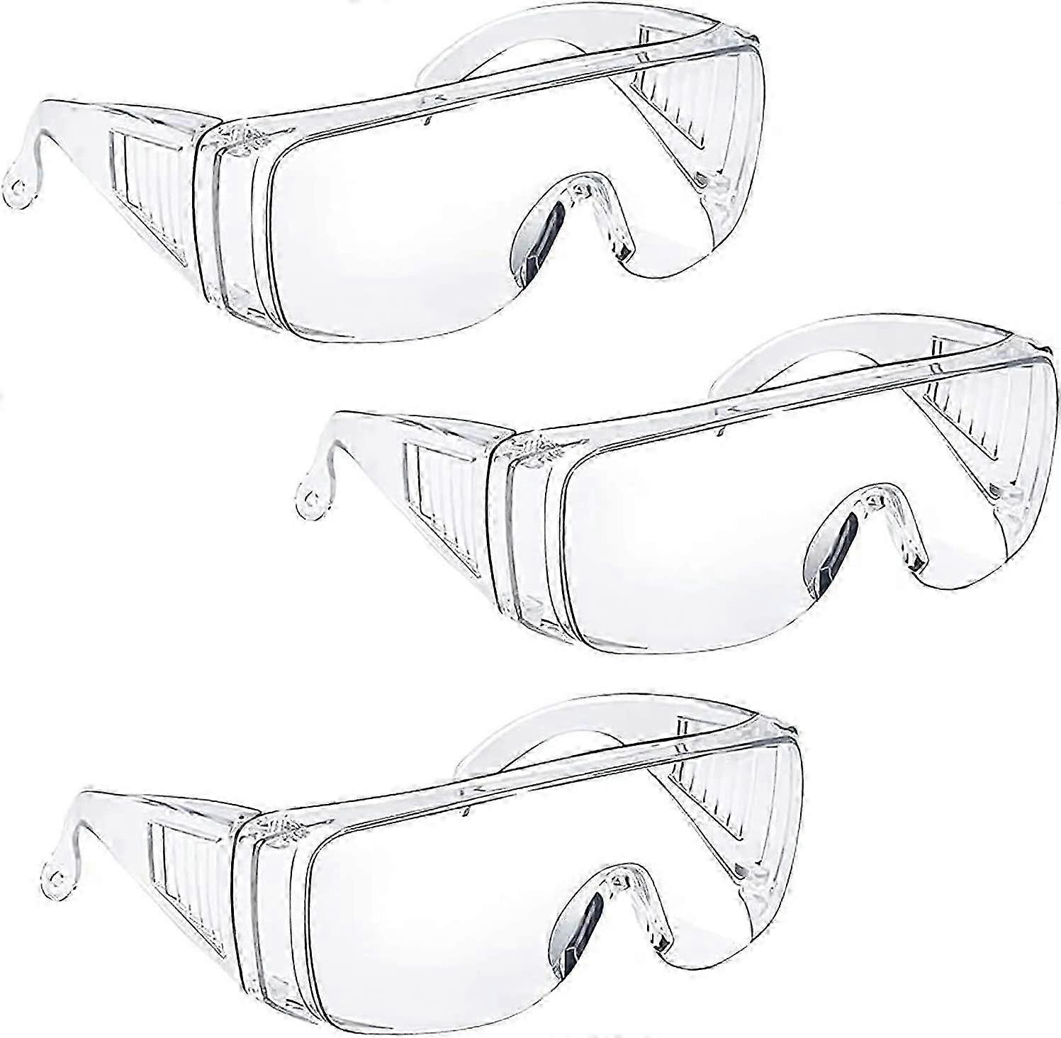 Safety Glasses for Eyeglass Users - 3 Pack