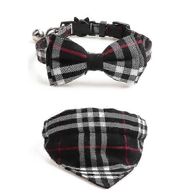 Stylish Pet Collar Set with British Check Design for Dogs