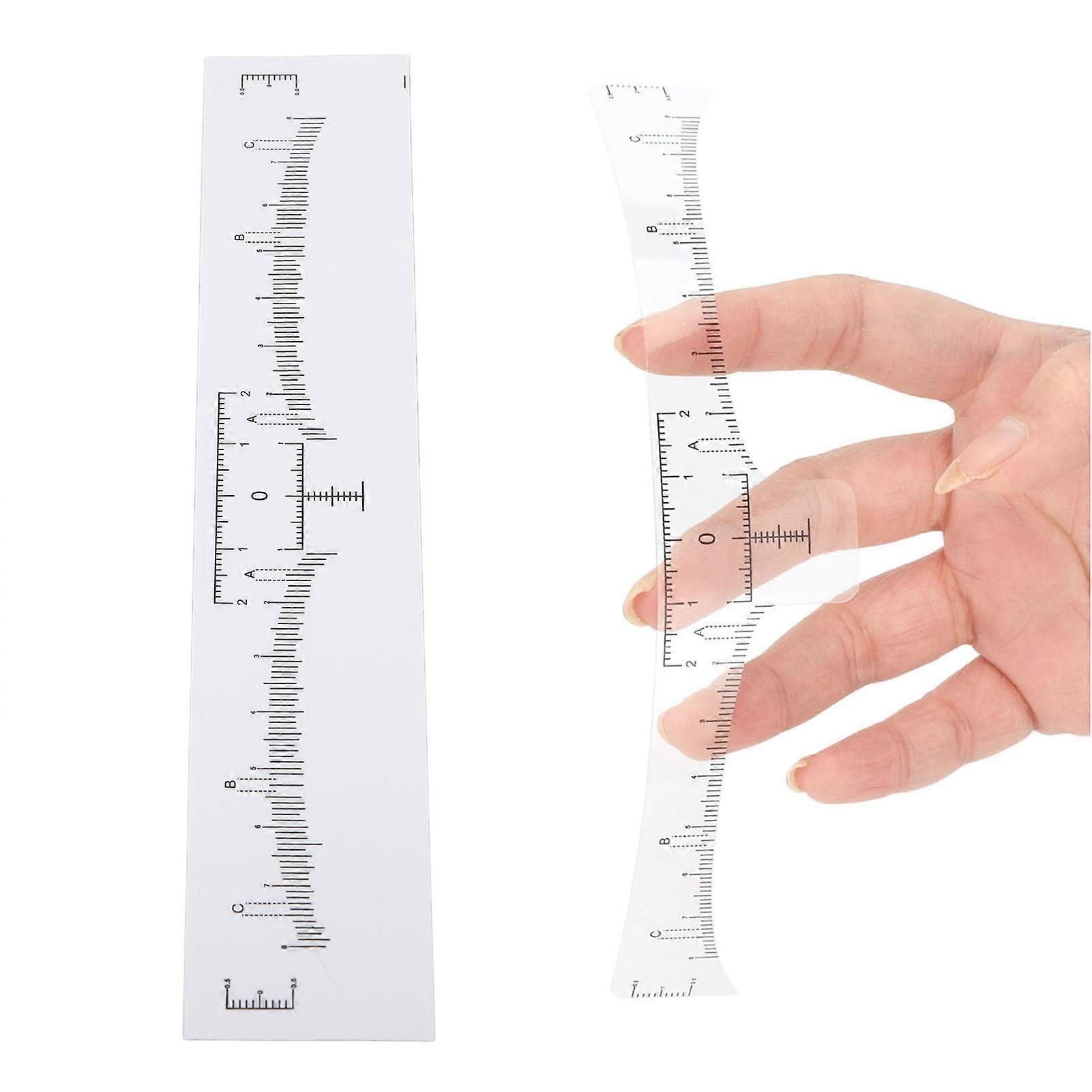 100pcs Disposable Brow Ruler PVC Clear Scale Measuring Microblading Adhesive Eyebrow Sticker White 