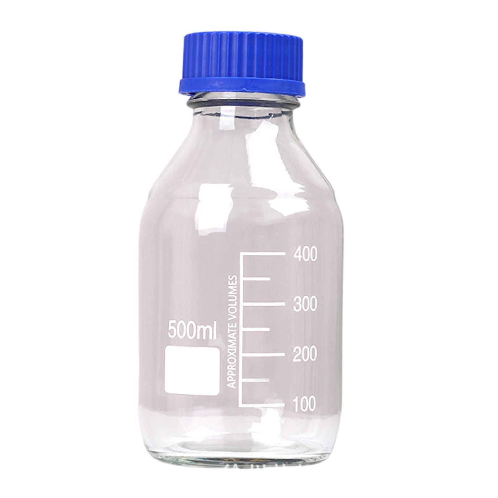 25/50/100/250/500/1000ml μπουκάλι αντιδραστηρίων γυαλιού εργαστηρίων διαβαθμισμένη στρογγυλή φιάλη αποθήκευσης μέσων γυαλιού για εύκολη πλήρωση διαφανής