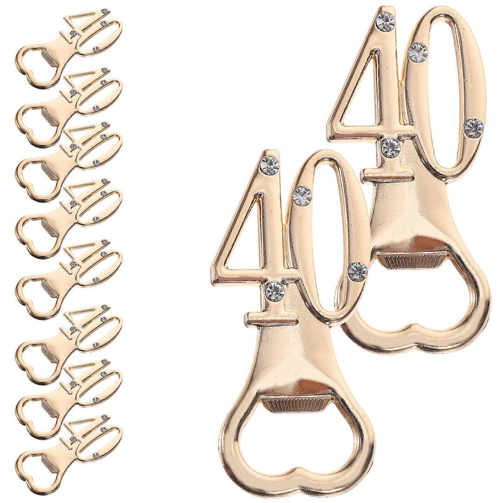 Multifunctional Bottle Opener 40th Theme Style Birthday Celebration 8.7X4.2cm 10Pcs