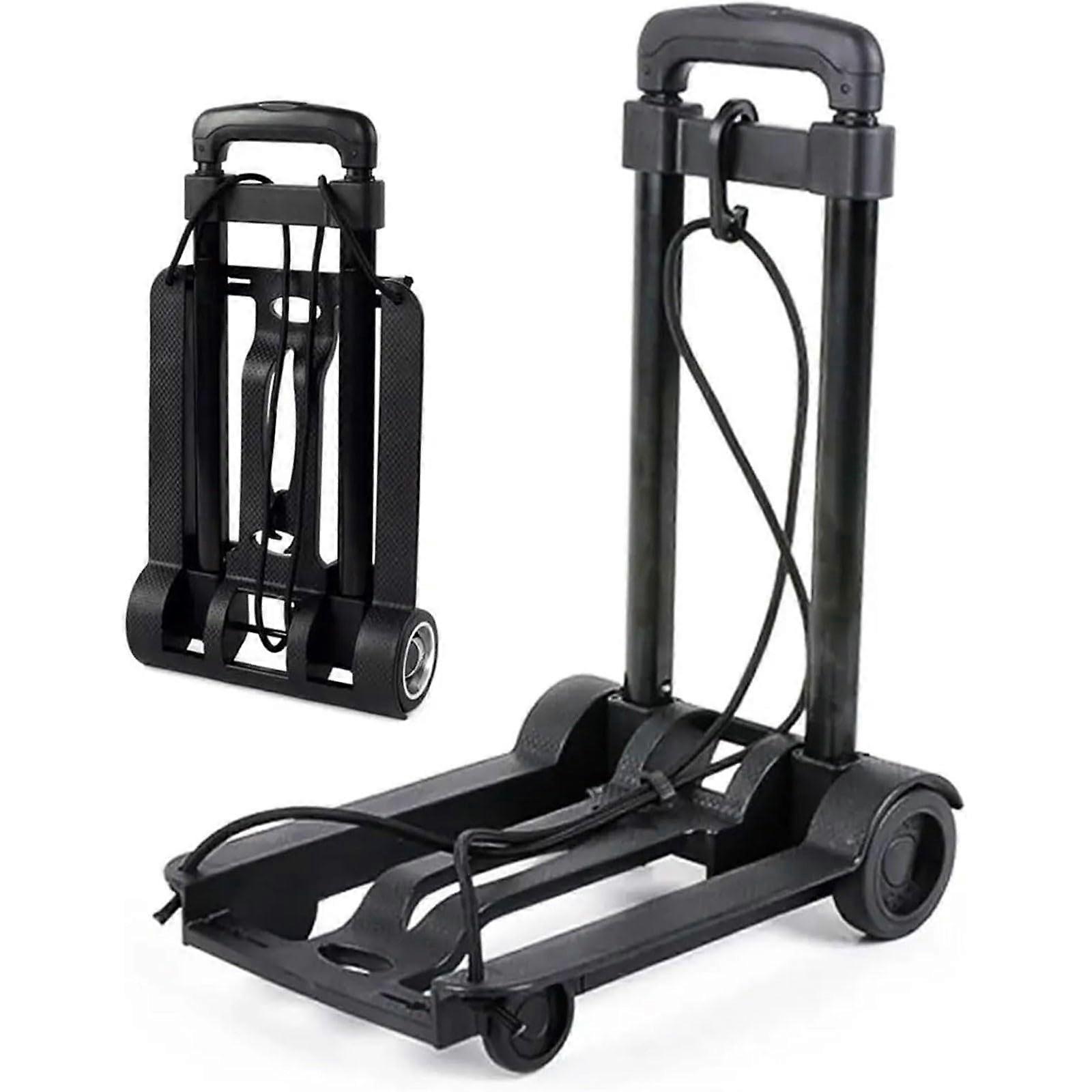 Folding Sack Truck, Heavy Duty Sack Truck Carrier, Lightweight Trolley with Adjustable Handle and Cord for Carrying Luggage, Travel and Warehouse