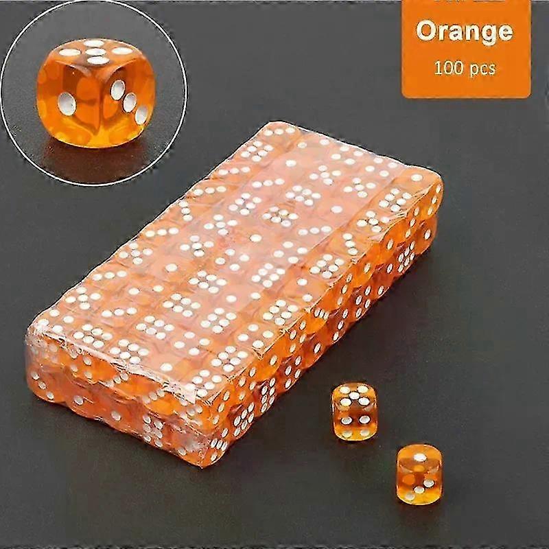 100 Pieces 14mm Colorful Transparent Round Corner Dice Set for Table Games - High Quality 10 Colors