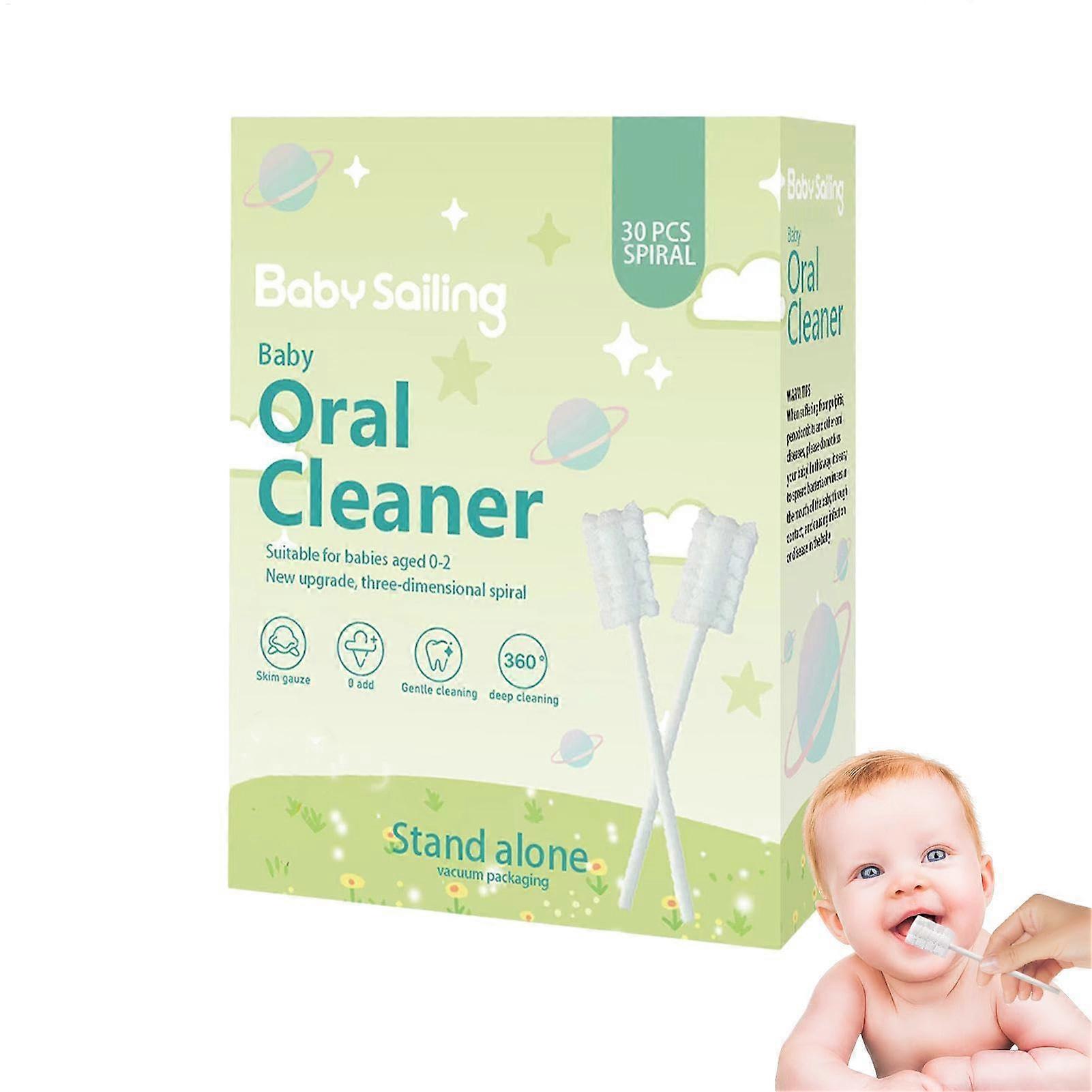 Newborn Mouth Cleanser Gauze Tongue Cleaner Toothbrush, 3D Texture Design Safe and Soft, 30 pieces/box