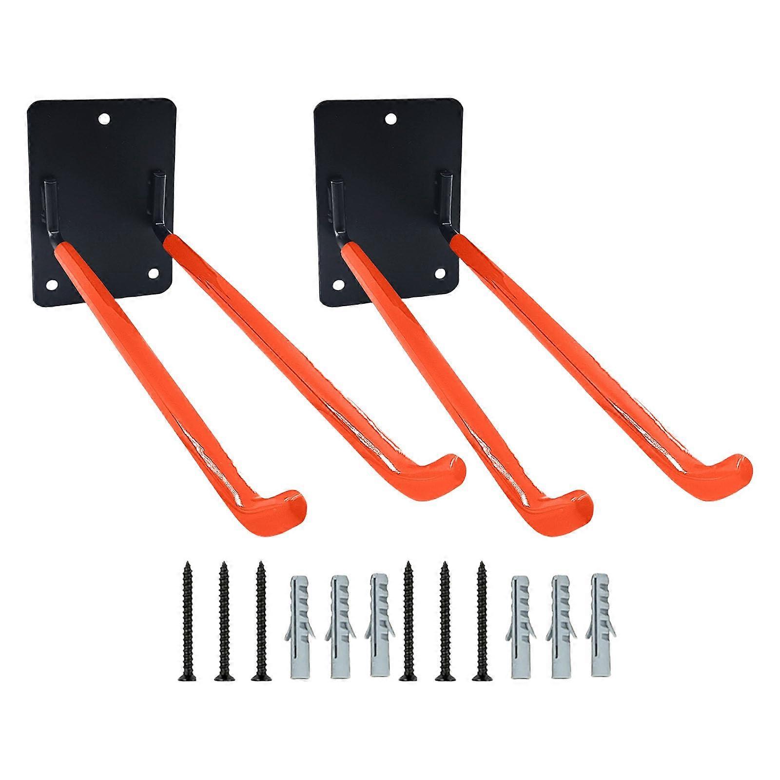 2 Sets of WallMounted Garage Tool Coat Hangers, Durable, 25.4 cm, Coated Iron, Organizer, Hooks for Strollers, Ladders, Tires