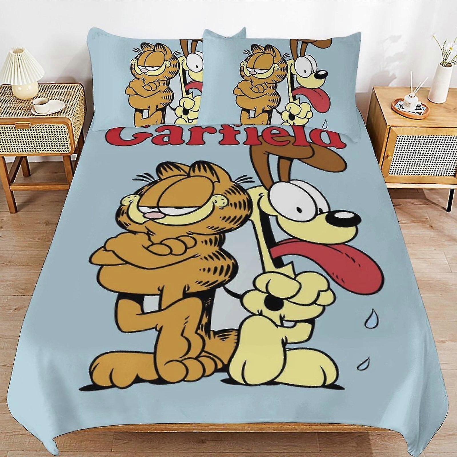 Conjunto de Cama de Desenho Animado Fofo com Impressão 3D, Decoração de Quarto Leve, 1 Capa de Edredom e 2 Travesseiros, para Crianças