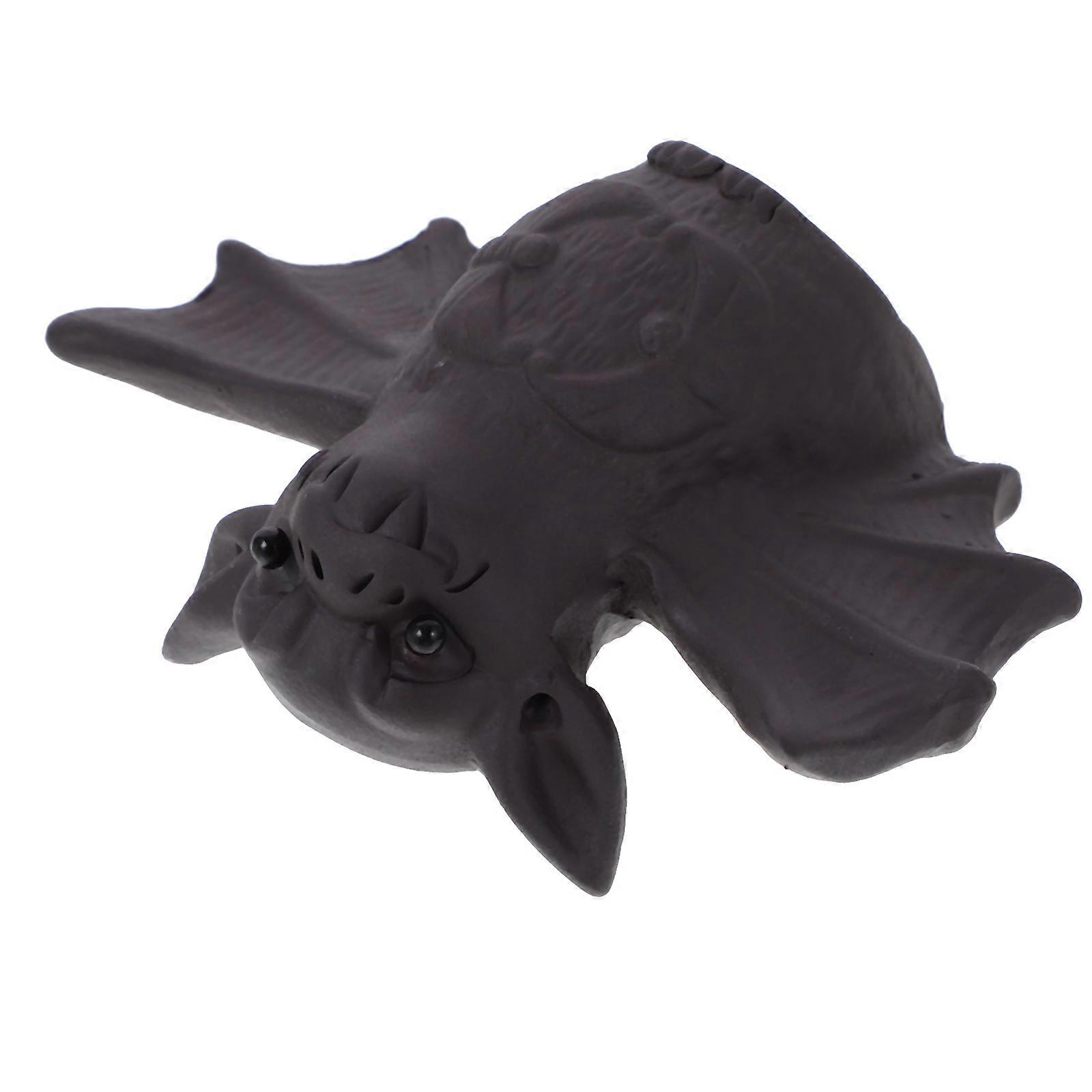 Yixing Bat Tea Pet Decoration Fengshui Ornament, Realistic Modeling, Compact Design for Home or Office Tea Ceremony Use