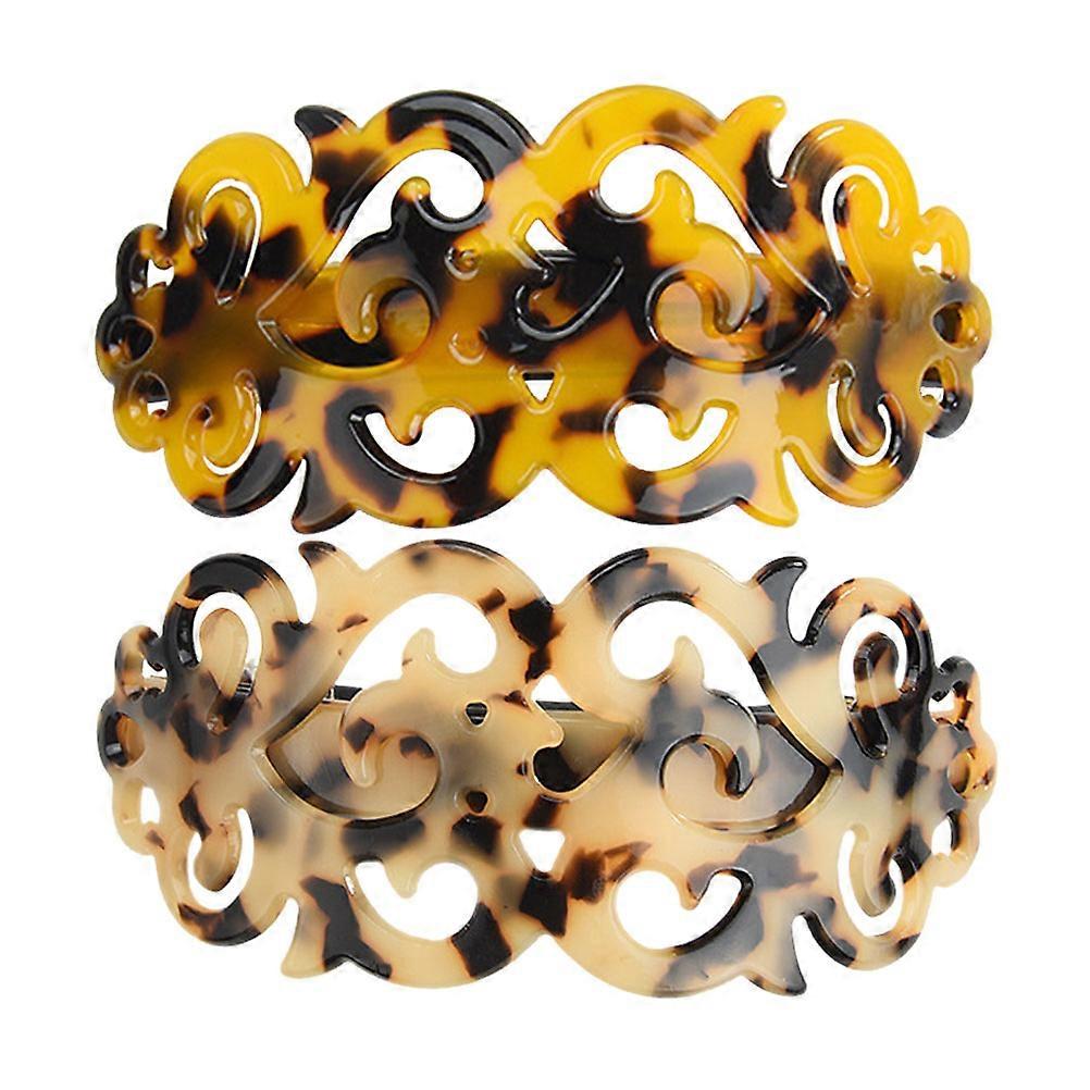 French Hair Clips Vintage Style Turtle Shell Pattern Strong Spring Hair Holding Tool Random Color 9.8x5x2.5cm 1Pack