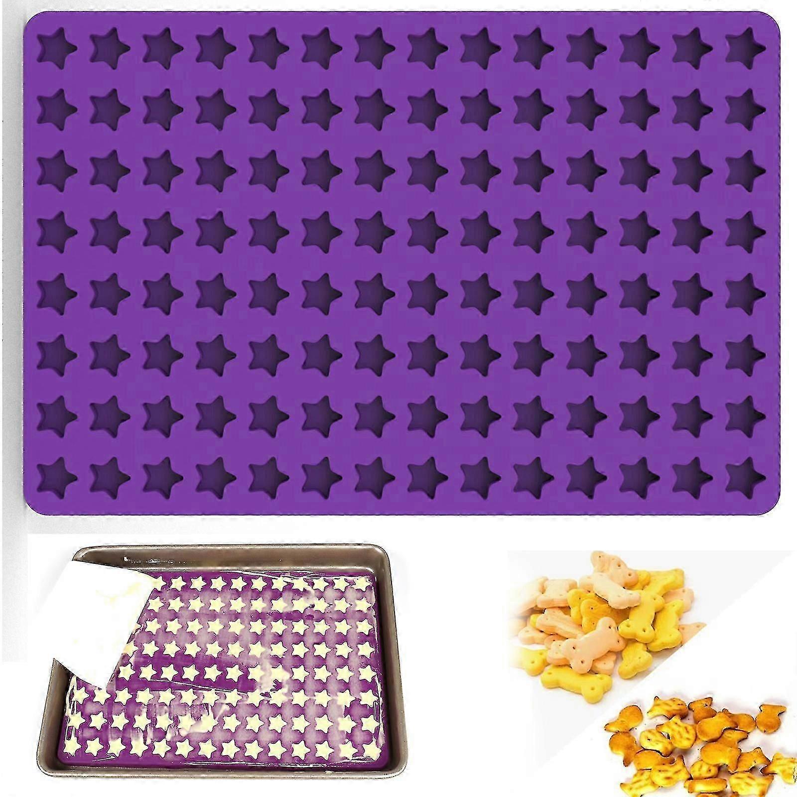 Silicone Baking Molds, Mini Pentagonal Heart Shaped Fish Bone Dog Biscuit Snack Ice Lattice Cookies Non-stick Food