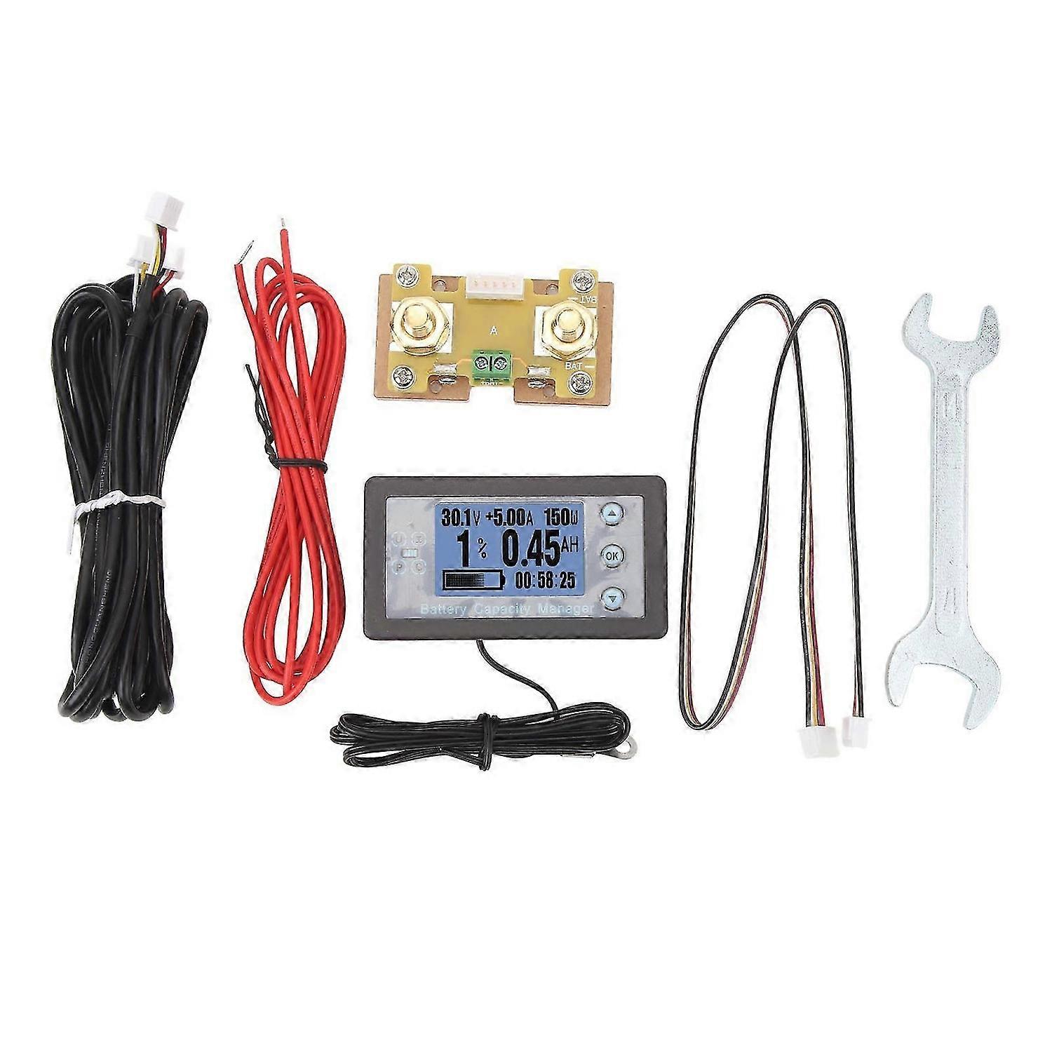 Bluetooth Battery Monitor VA9210 Voltage Current Capacity Meter Coulometer for Car RV 3 Meter Shielded Wire 120V 100A