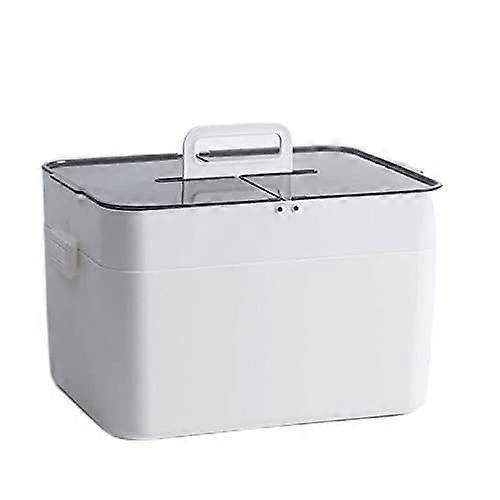 Erste-Hilfe-Kasten - Tragbare Familien-Medizinbox mit 2 Schichten, Weiß, Medizinische Aufbewahrungsbox für Erste-Hilfe-Sets