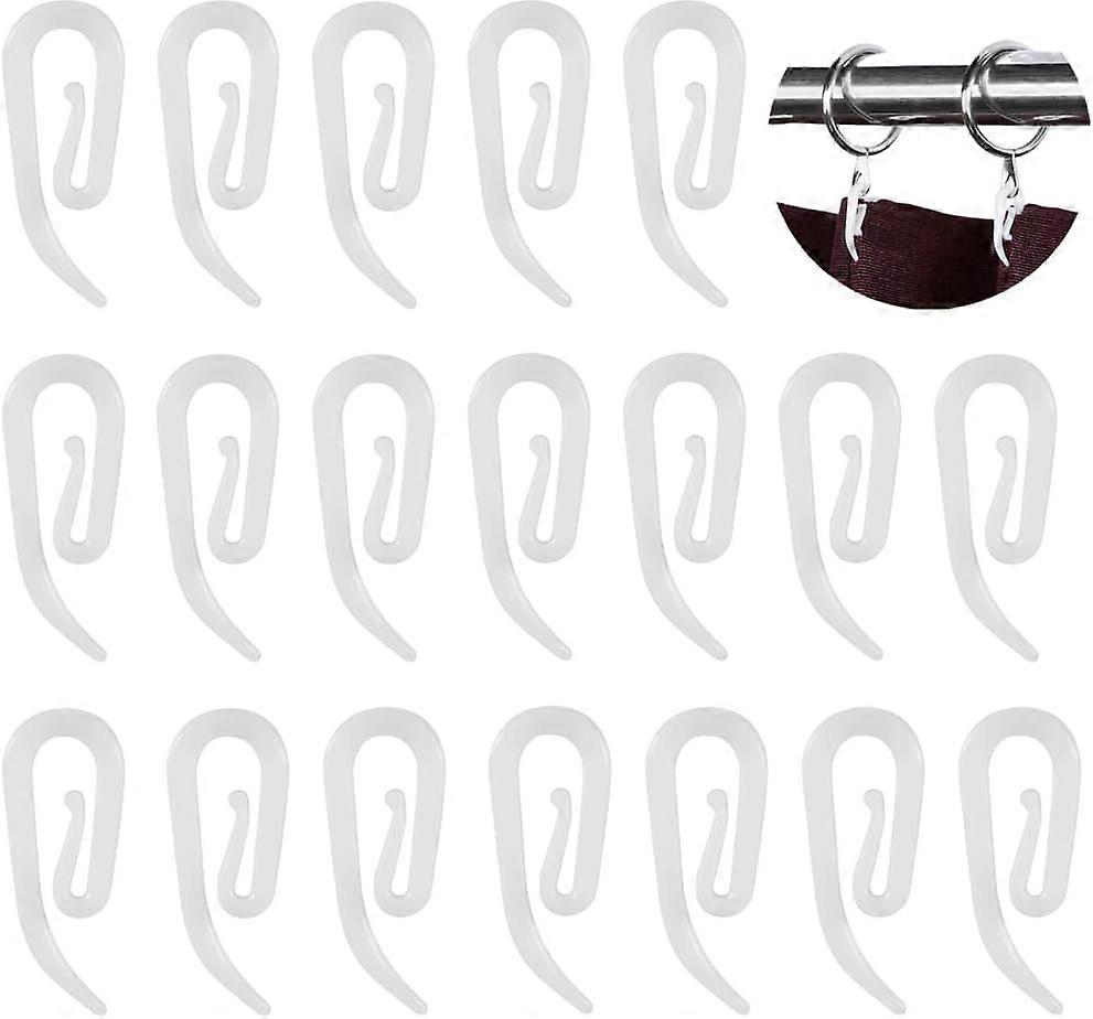 Plastic Curtain Hooks - 100 Pieces for Door, Window Header