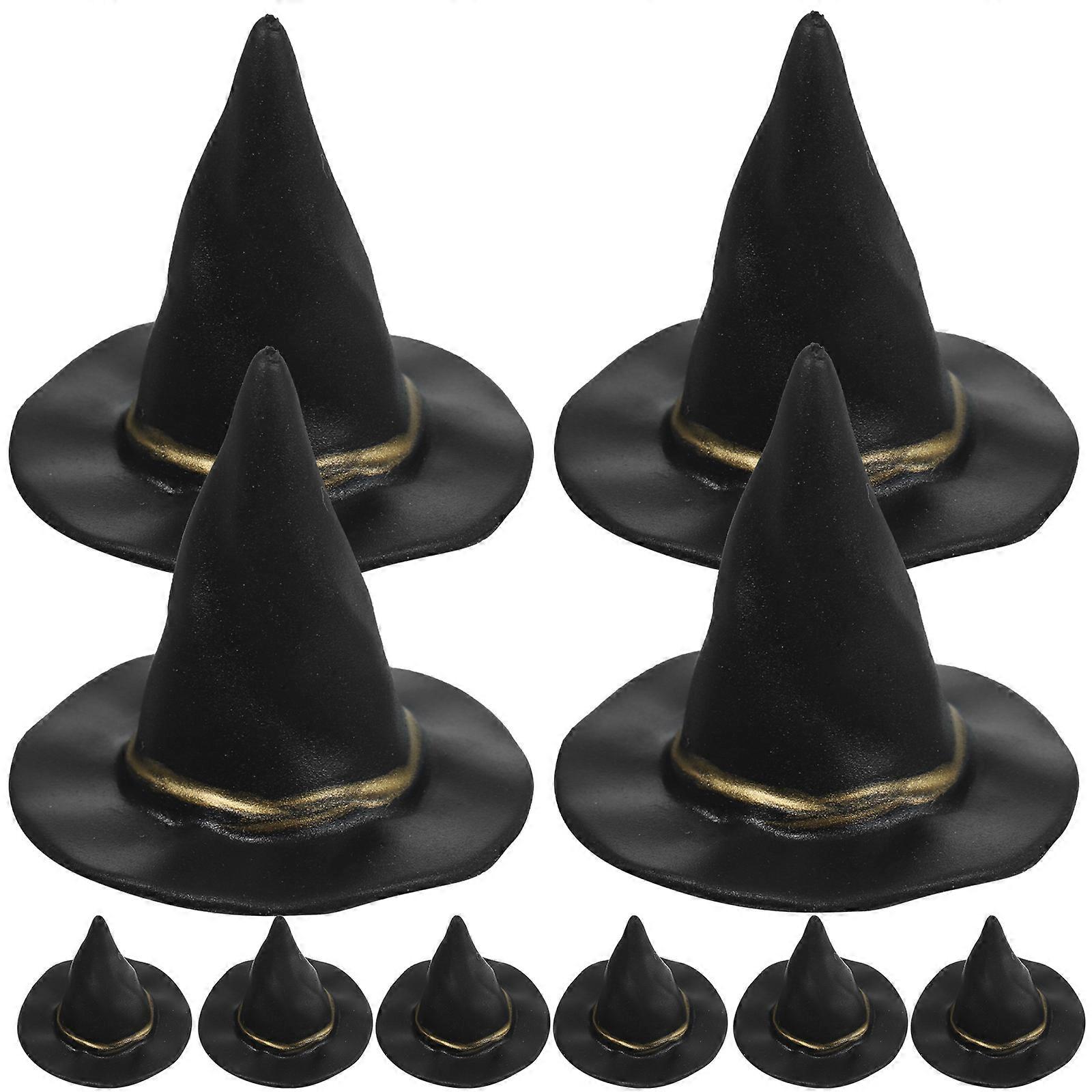 10pcs Hats for Crafts, Tiny Doll Hats for DIY Projects, Halloween Party Supplies for Dollhouse Decor & Creative Costumes