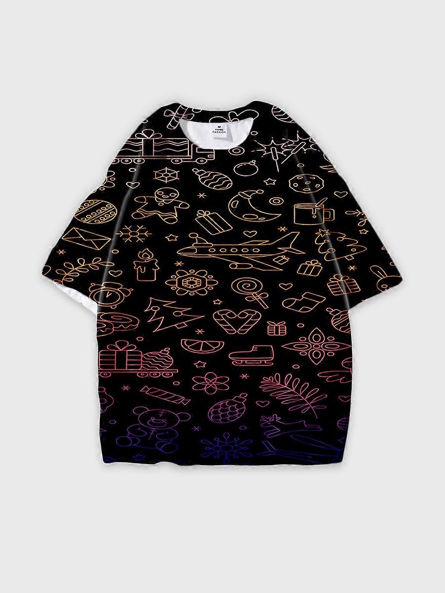 Tシャツラウンドネック漫画パターンルーズ半袖JW504