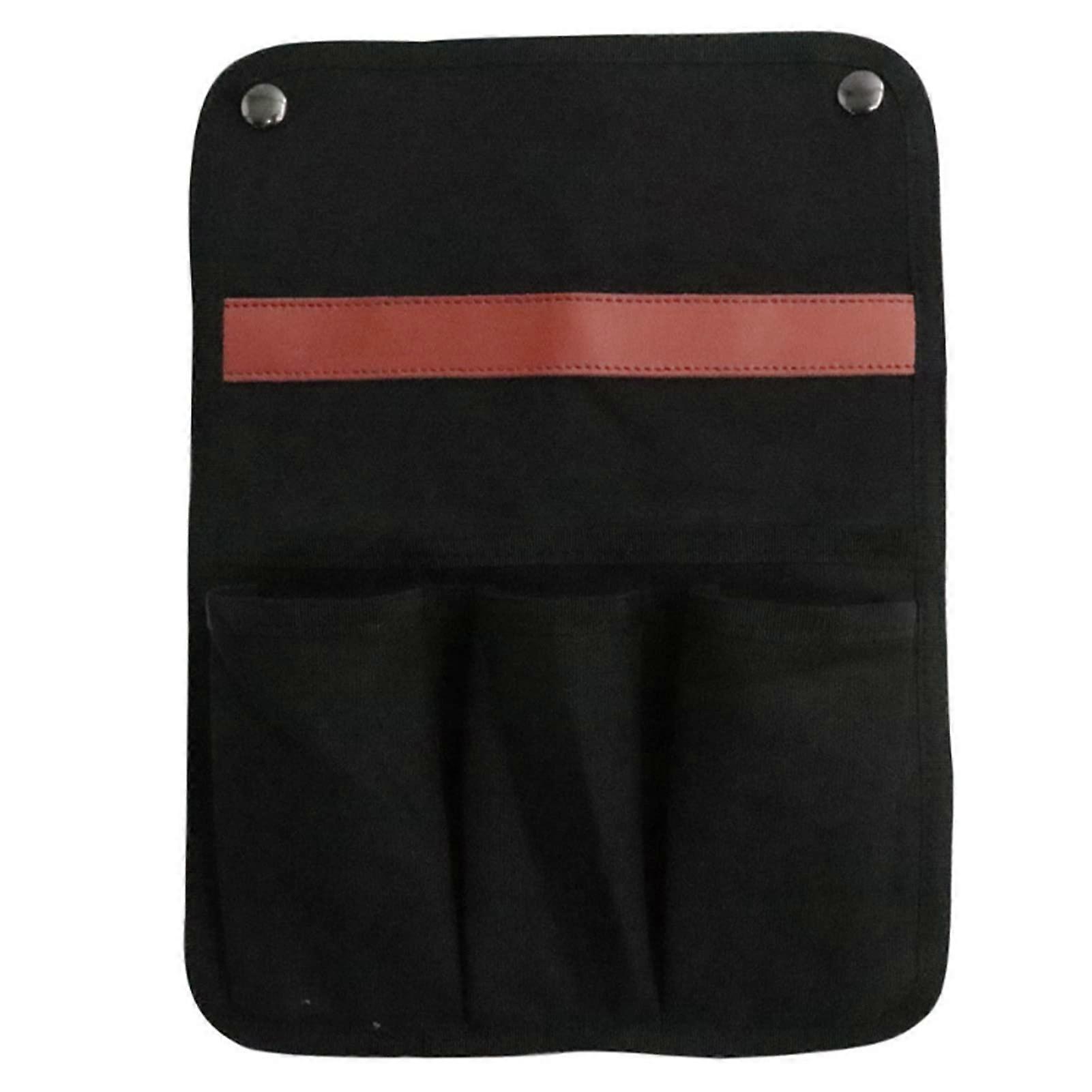 Bedside Caddy Organizer, Canvas Chair Armrest Caddy Storage Bag, Hanging Organizer Bag for Bedside, Outdoor, Beach, Camping Black