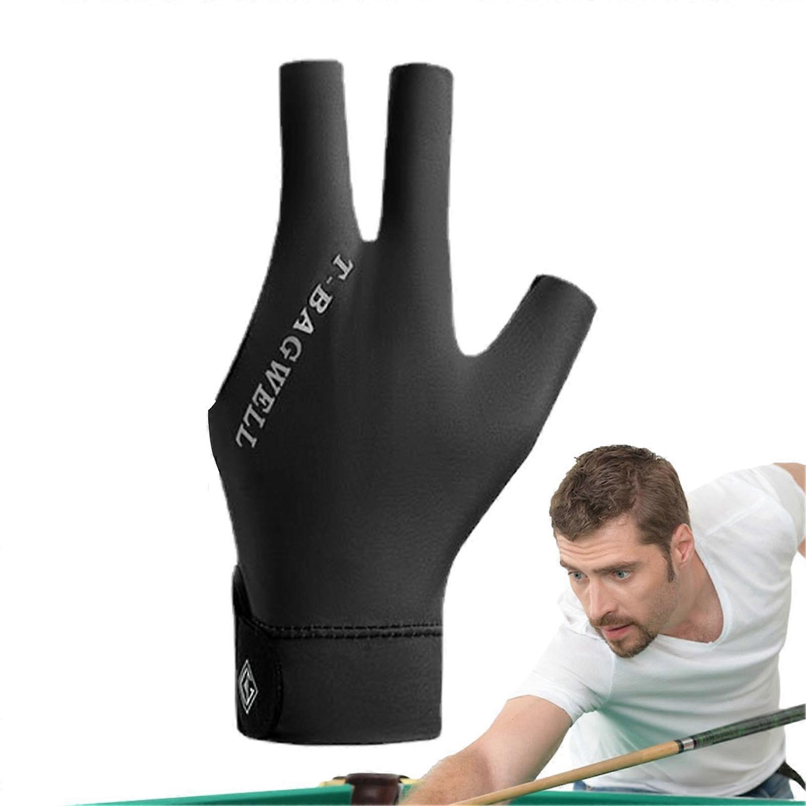 Billard gloves threefinger pool gloves professional 3finger billiard gloves leakproof breathable nonslip for men women men black