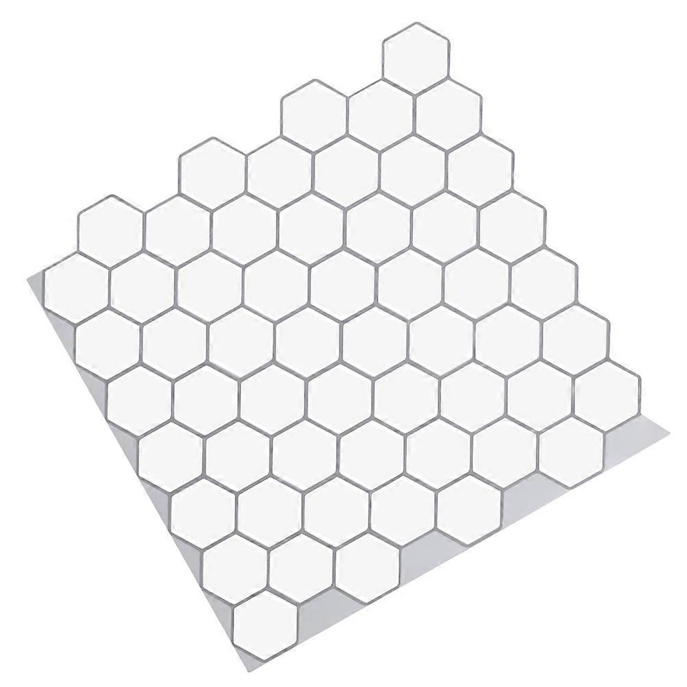 White PU Hexagonal Honeycomb Pattern 3D Wall Sticker for Decor 1 Set