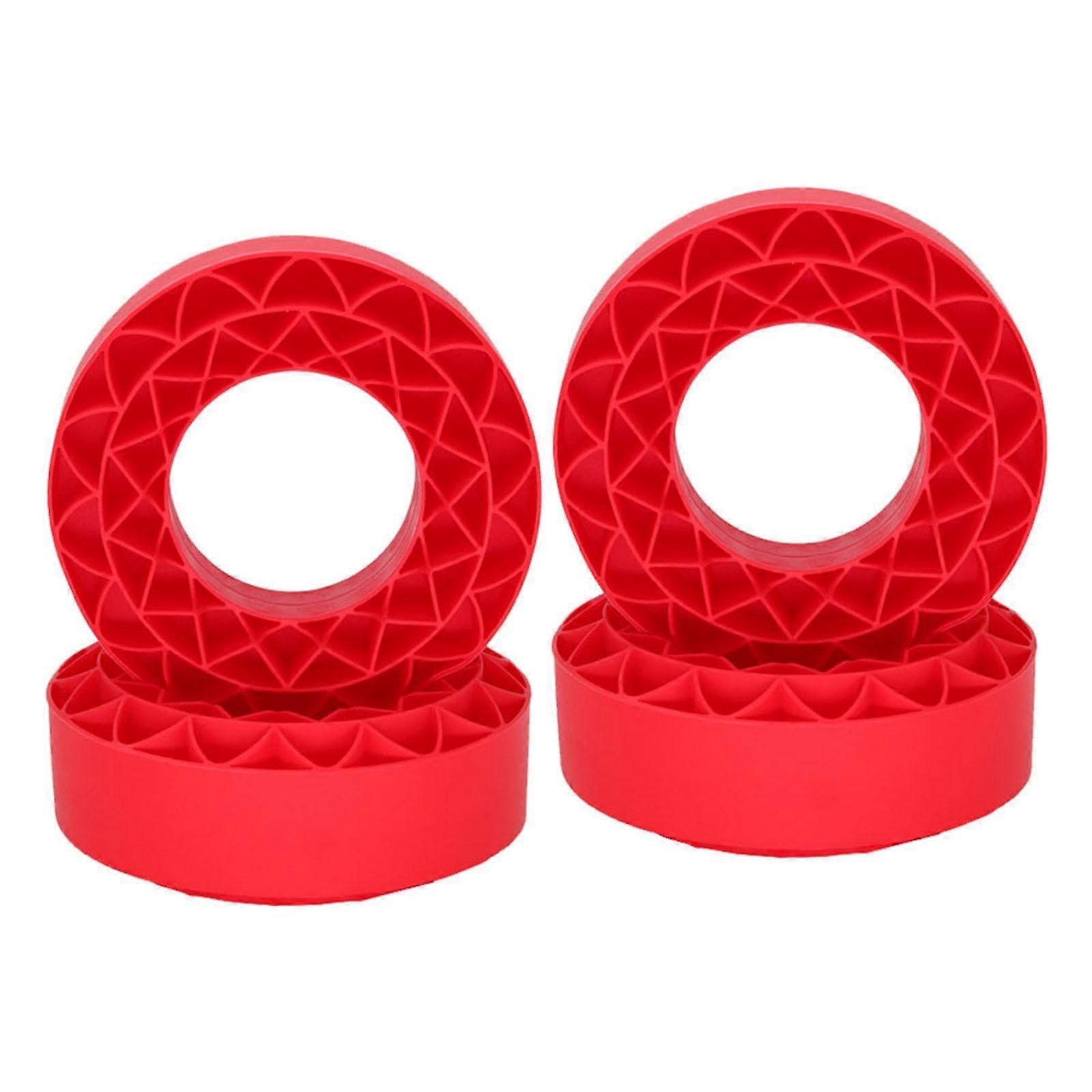 Pack of 4 Silicone Rubber Inserts, 1.9 Inch Tyres, Foam Inserts, Replacement 106 x 42 mm for RC Cars in 1/10 Scale, Crawler, Hobby Car, DIY, Red