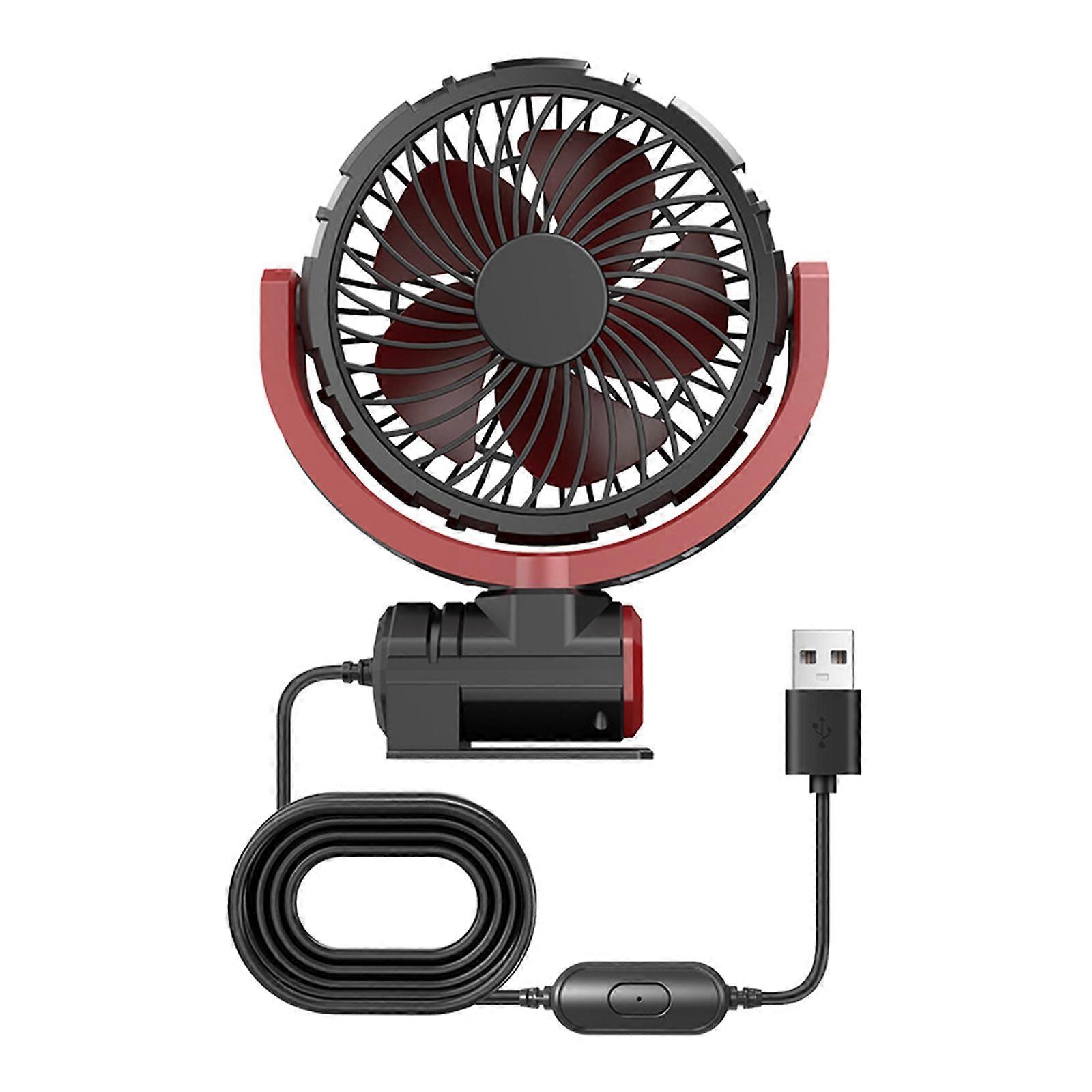 Upgraded Single Head 12V/24V Fan for Car with Powerful Cooling 360Rotation, 3 Speed Desk Fan for Car Home Multicolor