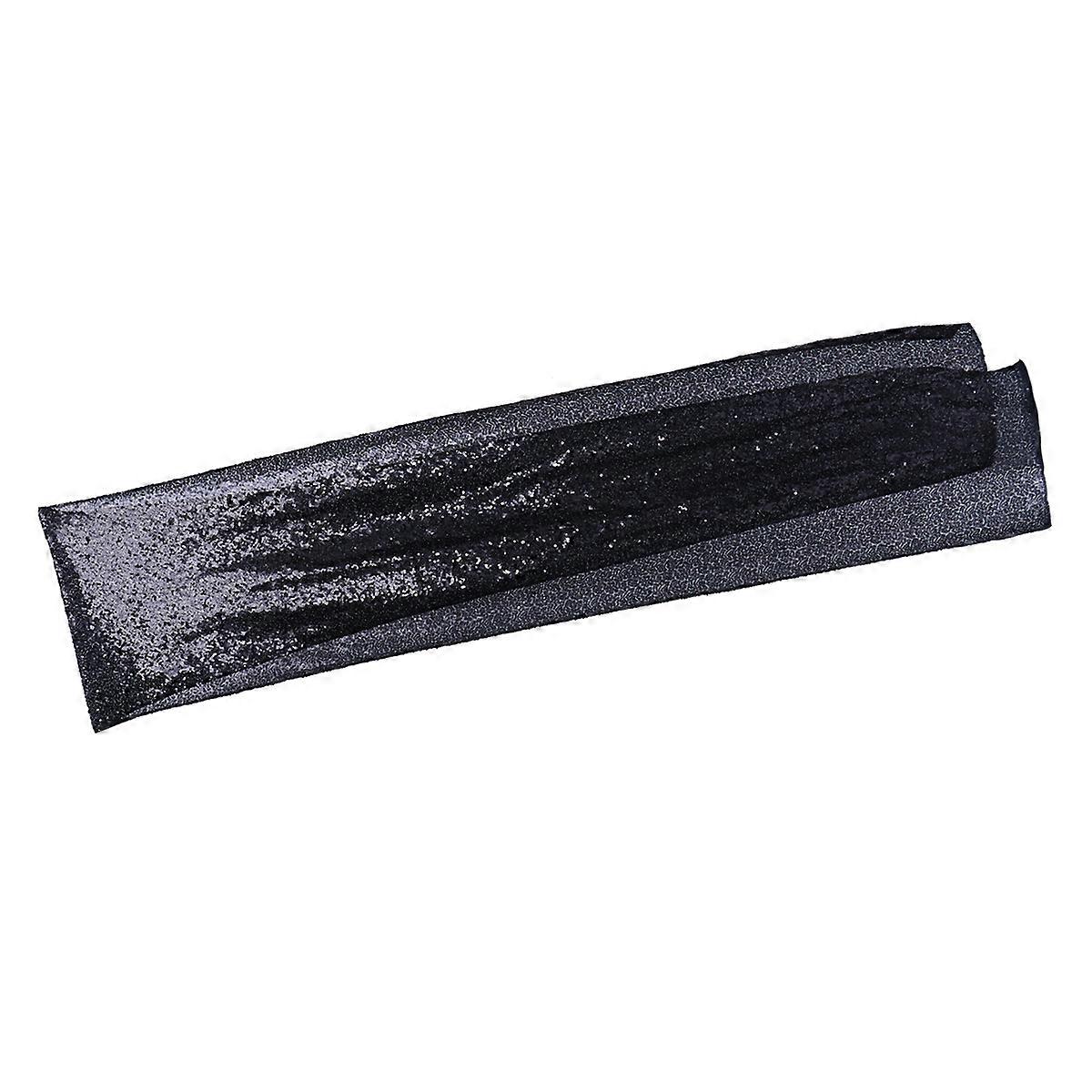 Black Sequin Table Runner for Party and Wedding Decoration Polyester Suitable for Home Cafe Restaurant