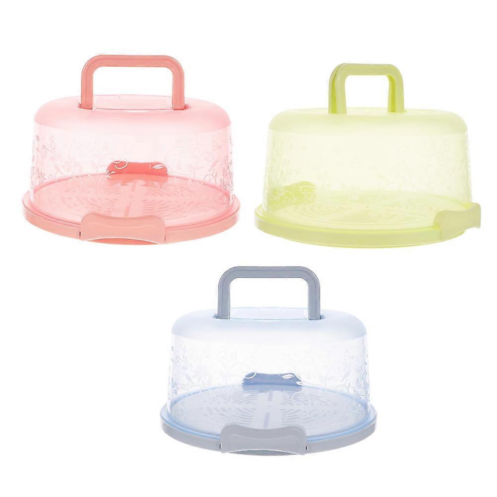 Blue Cake Boxes with Sealing Buckle for Storage Use Made of PP Material 3 Pieces
