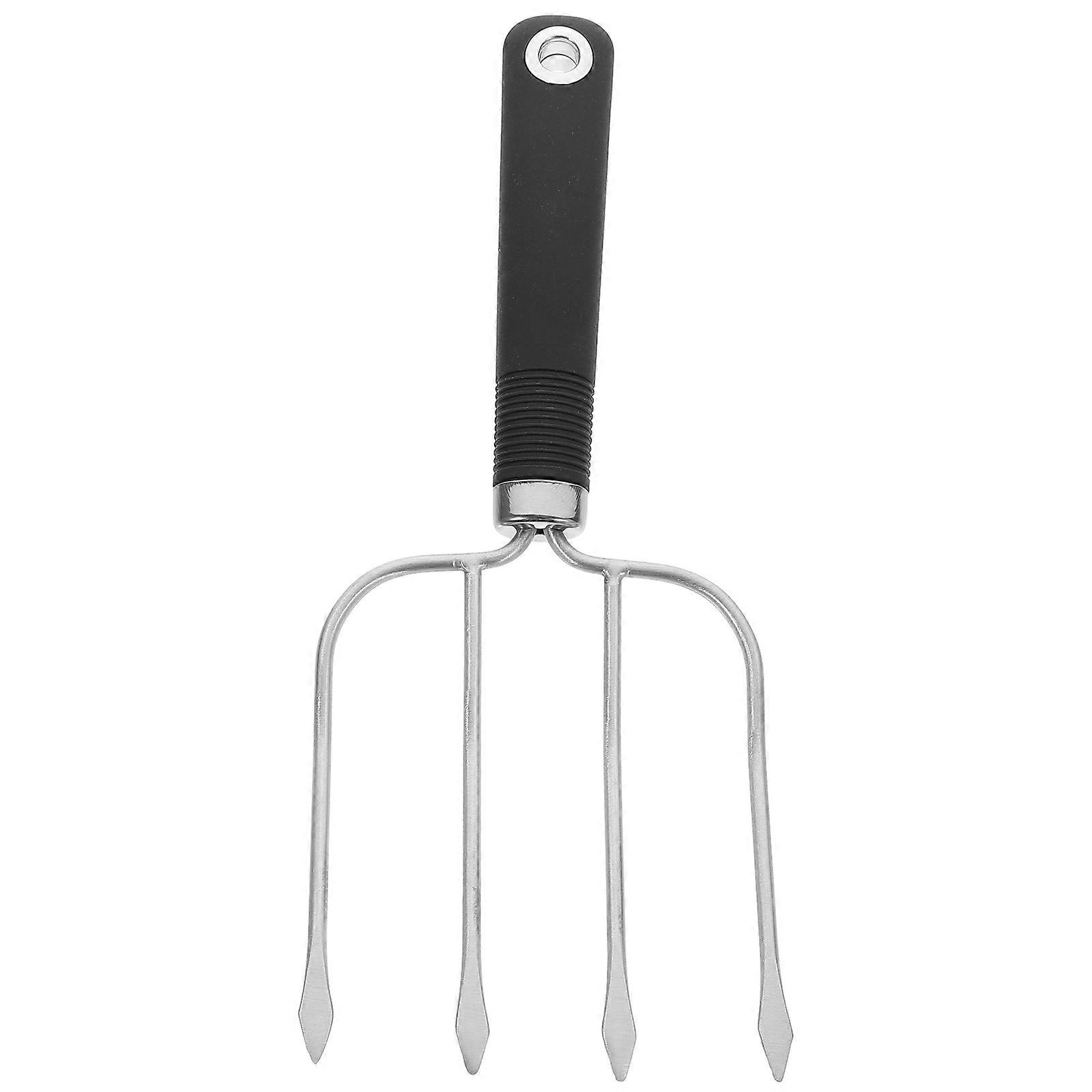 Stainless Steel Roast Fork with Four Prongs – BBQ Fork for Lifting Turkey, Chicken, and Meat, Easy Handling Design for Grilling and Serving