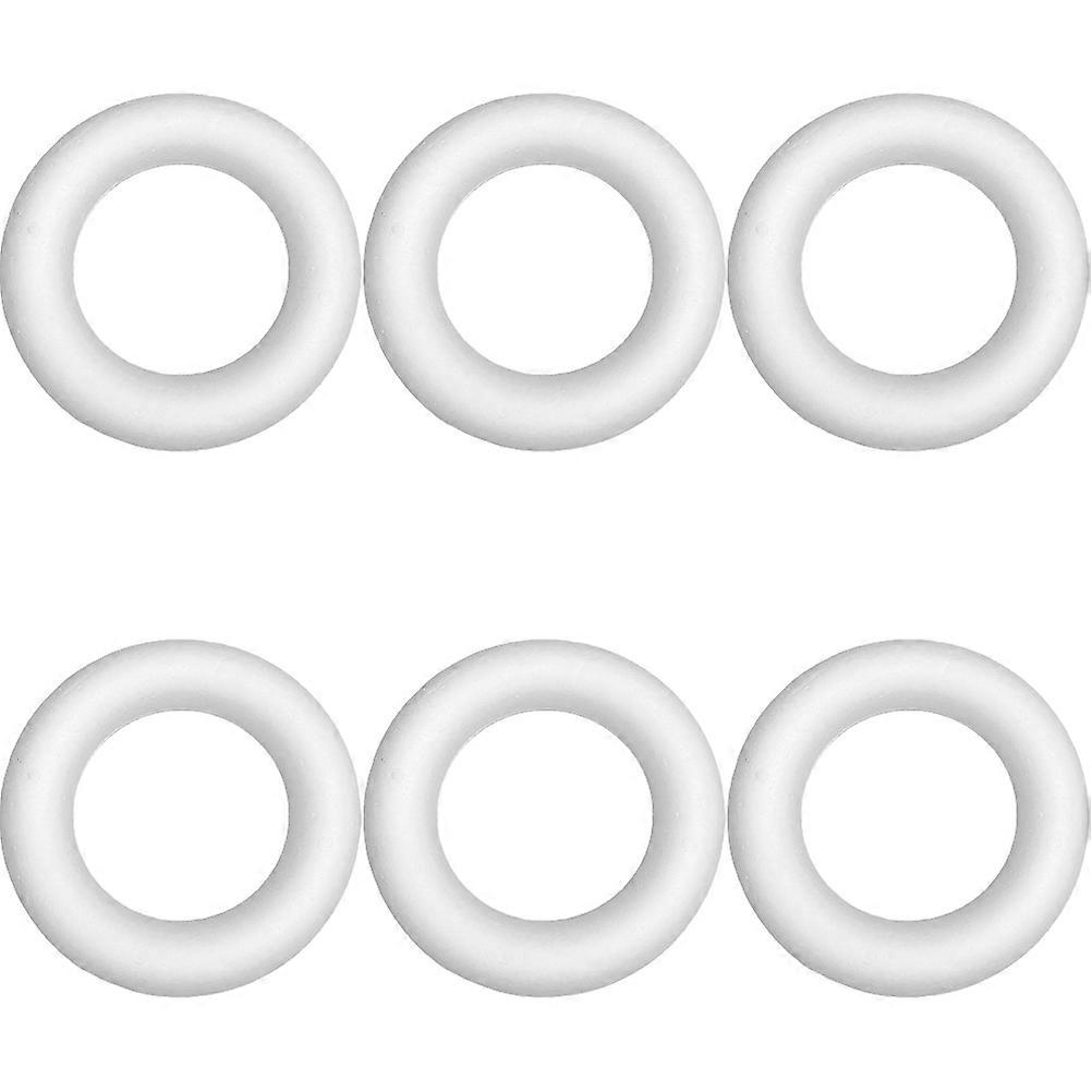 6Pcs White Foams Circle for DIY Crafts Decoration Lightweight Safe and Practical 6Pcs
