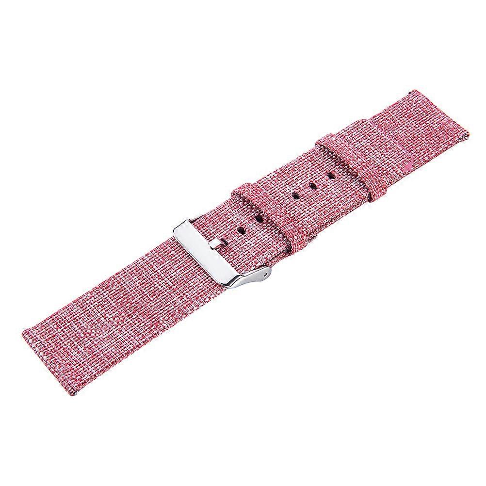 Nylon Canvas Watch Band for Smartwatch Use Rosy Color Durable Comfortable Adjustable 42mm