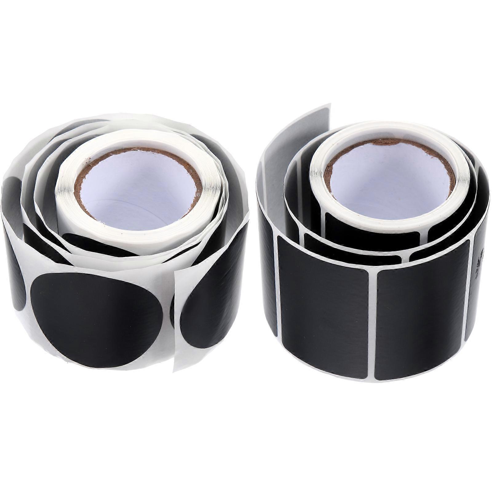 Writable Name Tag Stickers for Daily Use Black Self Adhesive Sticker 2 Rolls