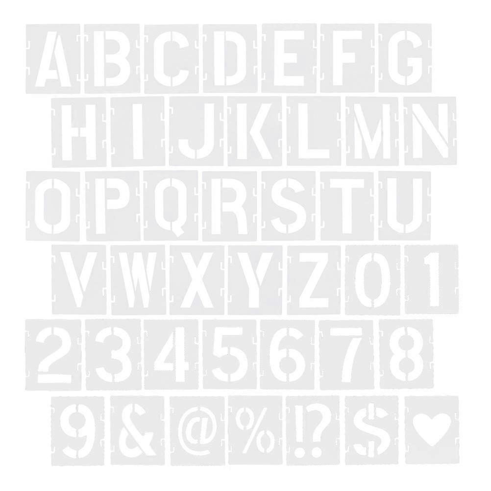 42pcs Reusable Letter & Number Stencils Interlocking Templates for DIY Crafts, Wall Painting & Creative Projects – Durable PET Material for Easy