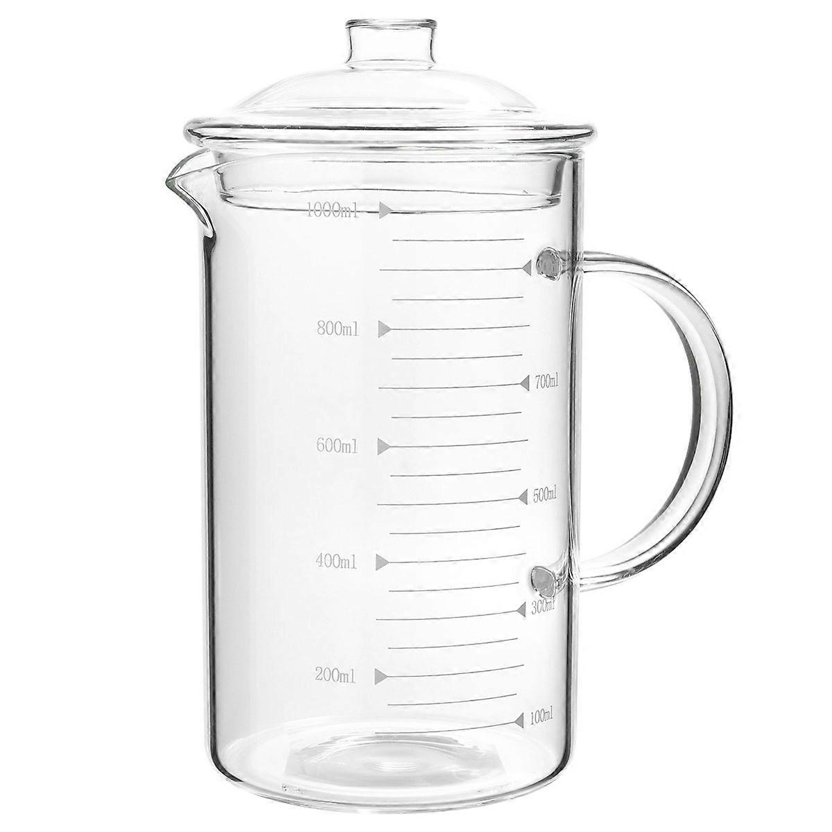 Transparent Glass Cup with Scale for Home Use Heatresistant and 1000ml