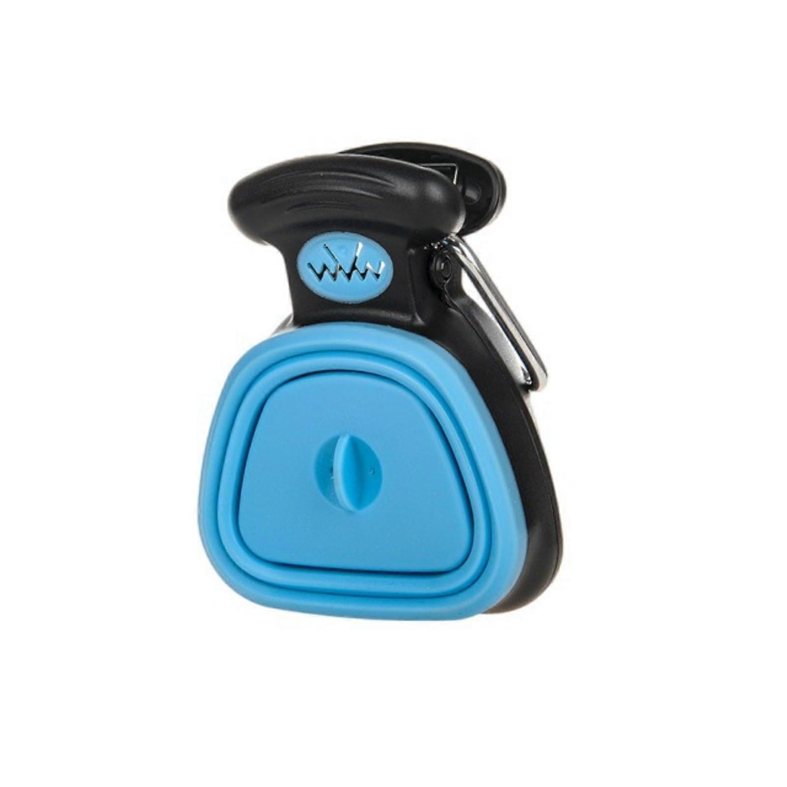 うんちスクーパーとバッグディスペンサー、使い捨てバッグ付きポータブル折りたたみ式犬用排泄物スクープ、青、犬の散歩用大型