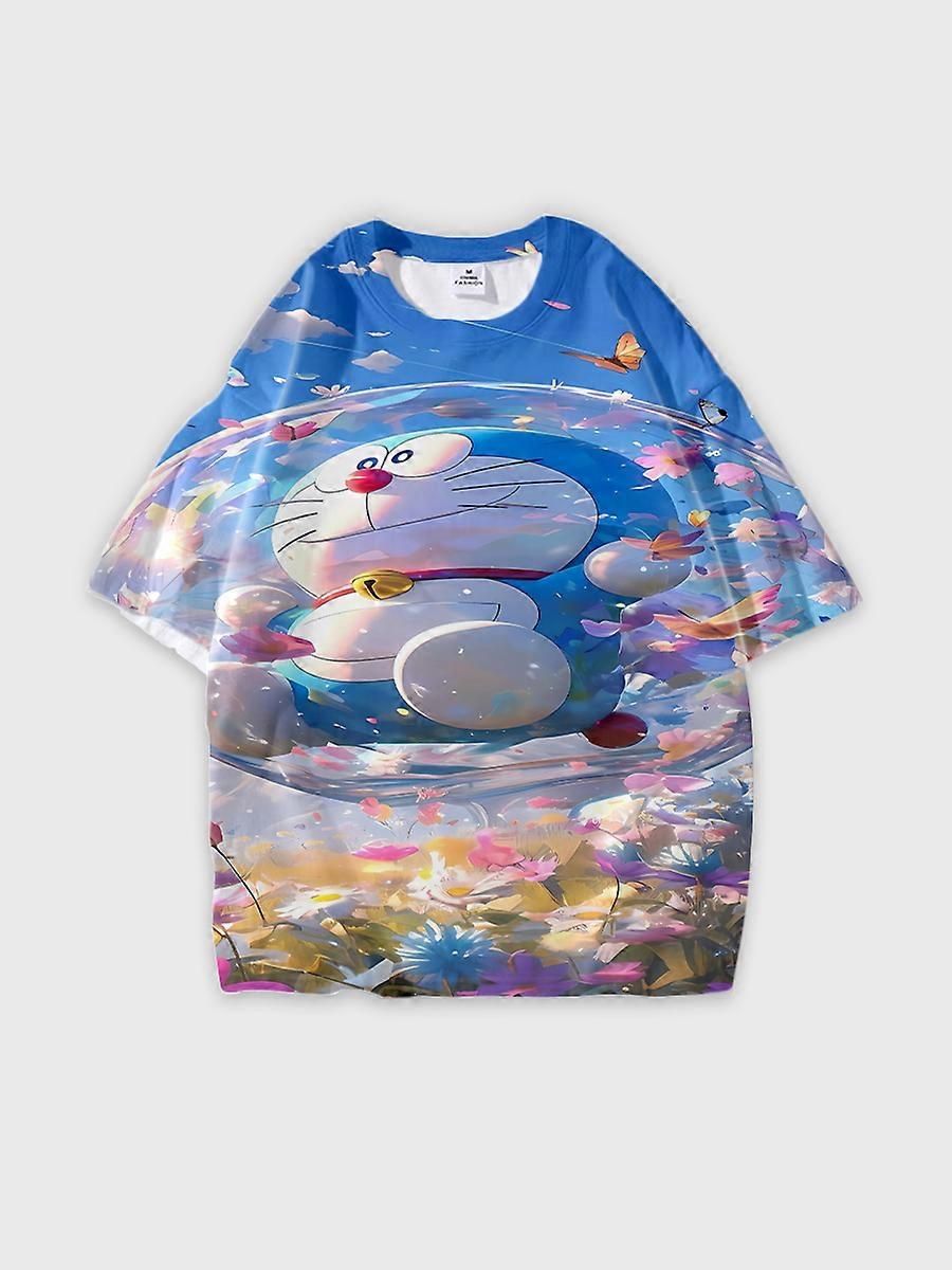 T-shirt round neck Cartoon Pattern loose short sleeve A135
