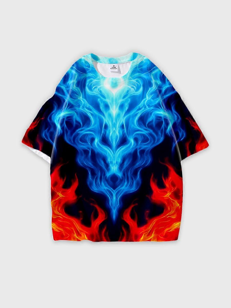 T-shirt round neck Pattern loose short sleeve B1708