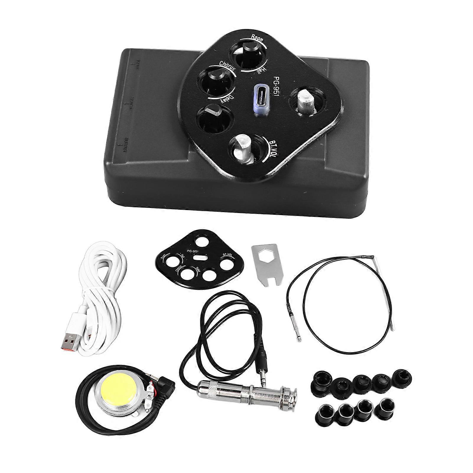 Acoustic Guitar Pickup Electric Soundhole Pickup with Bluetooth Vibration Damping Chorus Delay Function PG‑951