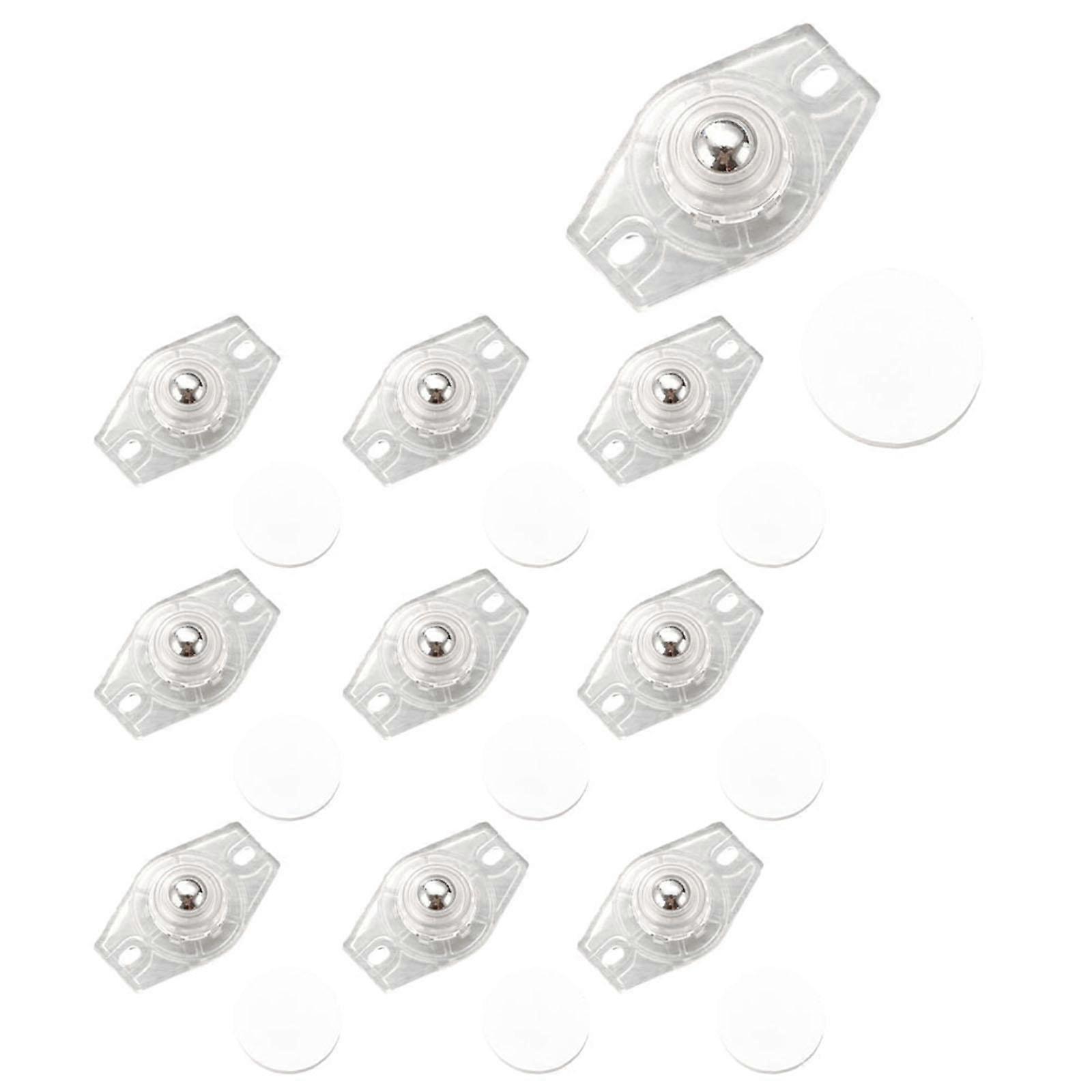 10PCS Self Adhesive Caster Wheels 360 Degree Rotation Sticky Pulley Small Wheels