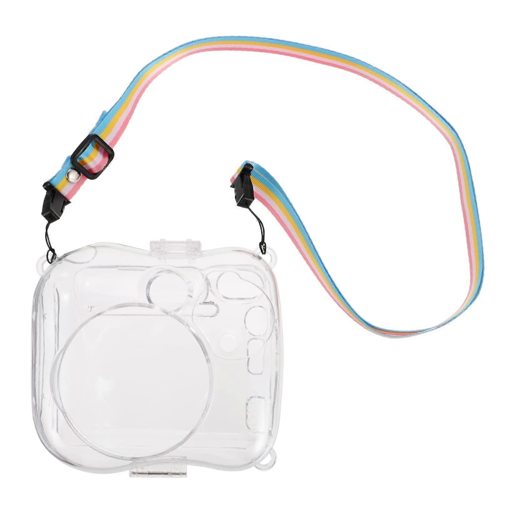 Instant Camera Case Transparent Protective Cover with Strap for Polaroid and Fujifilm